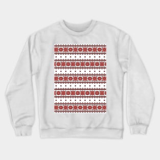 Pattern with Ornamental Composition Inspired by Ukrainian Traditional Embroidery Crewneck Sweatshirt